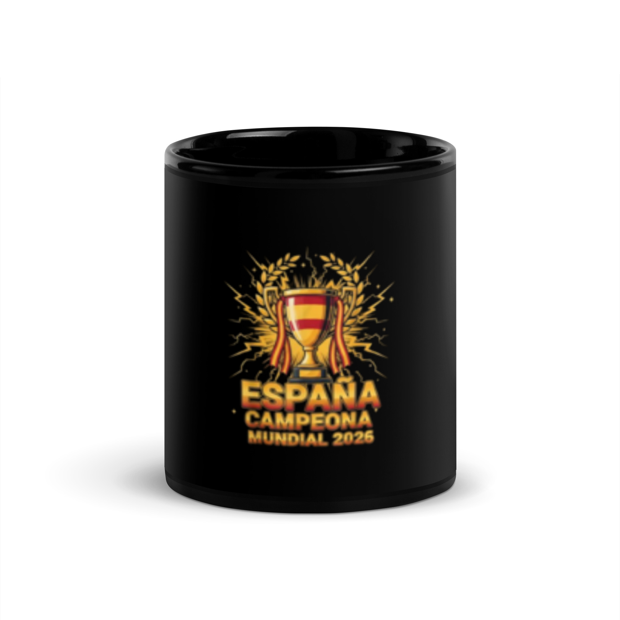 Taza negra brillante española